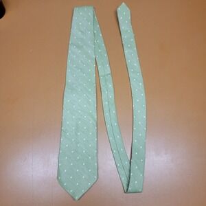Joseph A Bank Men's Light Green Silk Blend Textured Dot Necktie